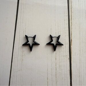 Black Star-Shaped Earrings